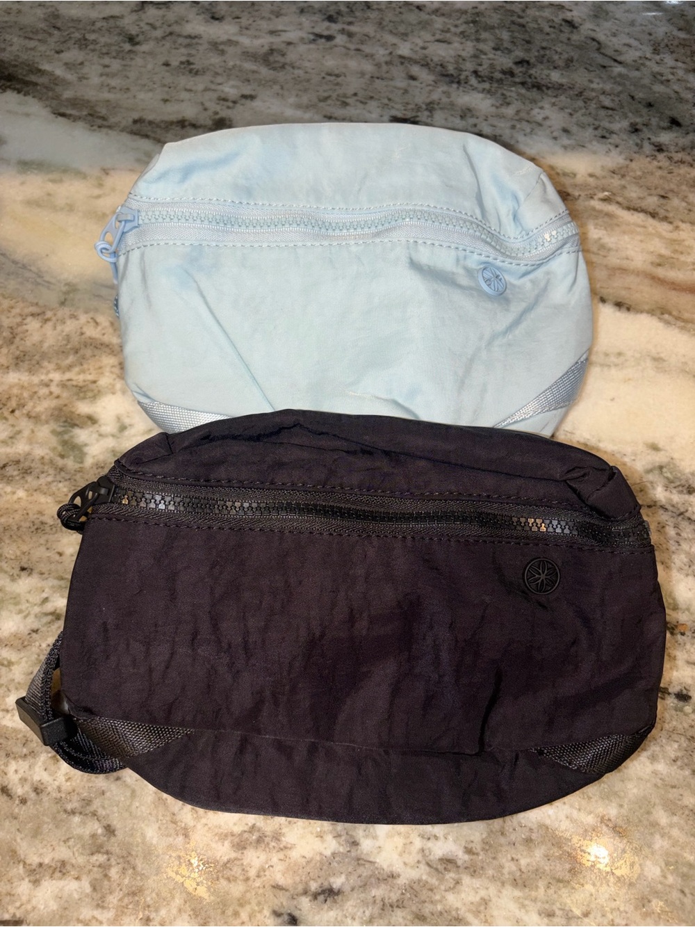 NWOT Glam Light Blue + Black Convertible Waist Bag Duo